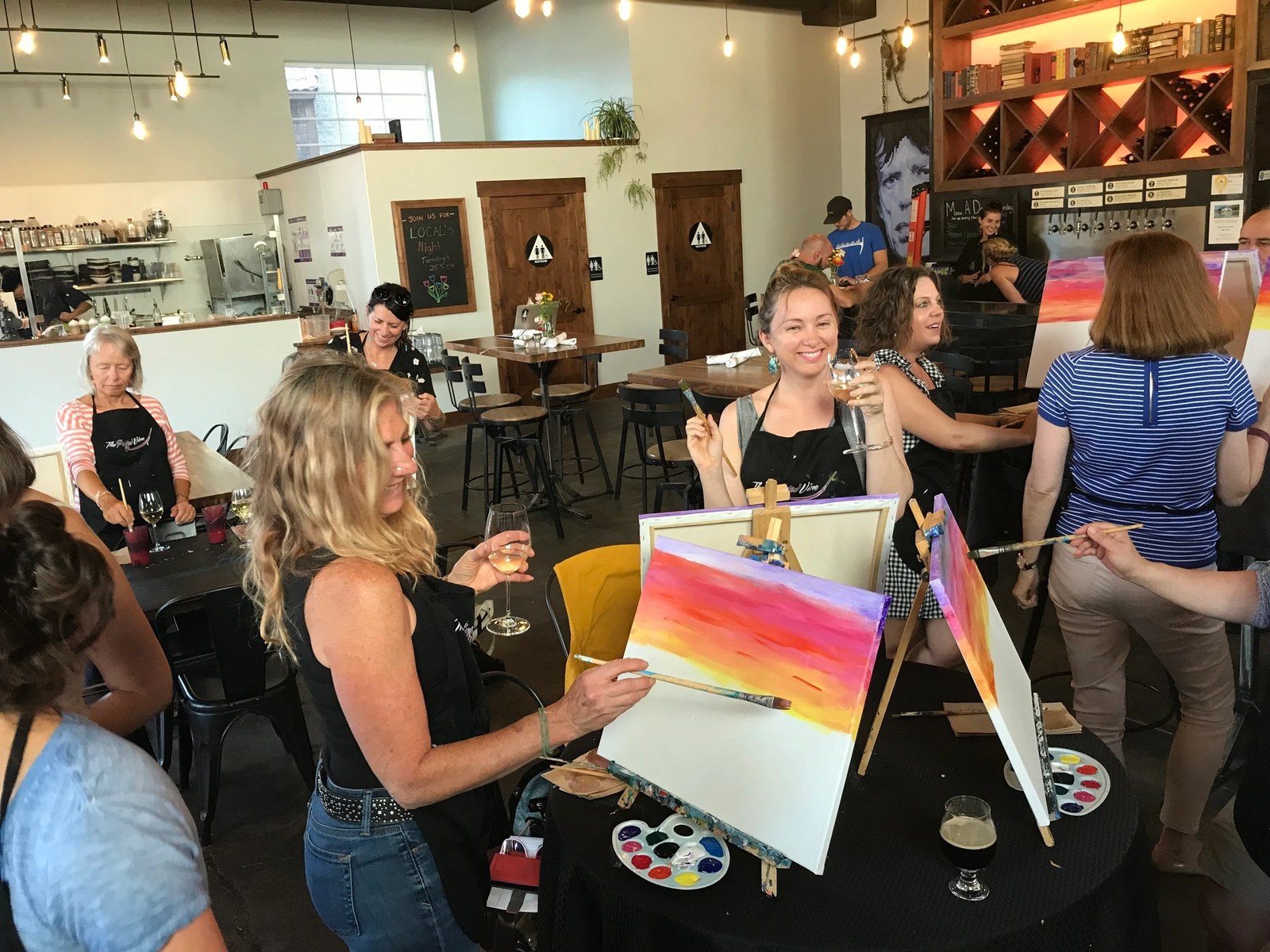Friends painting together